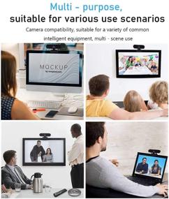 img 1 attached to 📷 Enhanced 2021 Dual Microphone Webcam, 1080p FHD Pro Streaming USB Video Camera, Plug and Play, Privacy Cover, for Windows Mac OS Computer, for Online Classes, Conferences, Gaming (Pro Webcam)