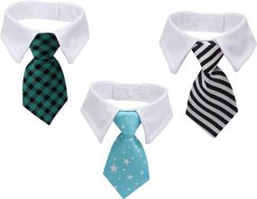 img 4 attached to 🐾 YAODHAOD Adjustable Cat Dog Pet Stripe Bow Tie: Stylish, Soft & Comfortable Grooming Accessory for Fashionable Dogs, Puppies & Cats