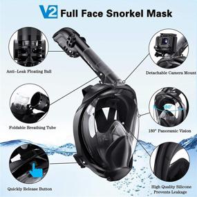img 3 attached to 🤿 Mifanstech V2 Foldable 180 Degree Panoramic View Snorkel Mask with Latest Breathing System and Camera Mount for Adults and Kids - Anti-Fog & Anti-Leak Design