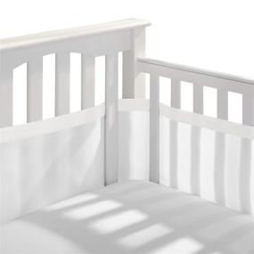 img 4 attached to 🛏️ BreathableBaby Breathable Mesh Crib Liner - Deluxe Muslin Collection - White - Full-Size Four-Sided Slatted and Solid Back Cribs - Anti-Bumper: Ultimate Airflow and Safety