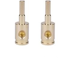 🔌 car audio amp input reducer adapter - 2pcs 4 gauge to 8 gauge wire reducer with brass construction and gold plating logo