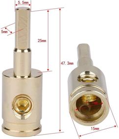 img 3 attached to 🔌 Car Audio Amp Input Reducer Adapter - 2pcs 4 Gauge to 8 Gauge Wire Reducer with Brass Construction and Gold Plating