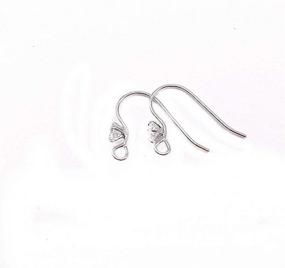 img 1 attached to 💎 10pcs Authentic 925 Sterling Silver Earring Hooks with 3mm Sparkling Diamond Dangle for Earrings Making - SS470