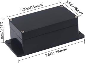 img 3 attached to 🔒 Premium Raculety IP65 Waterproof Junction Box: DIY Electronic Project Case with Fixed Ear and ABS Plastic Enclosure - Black, 6.22 x 3.54 x 2.36 inch