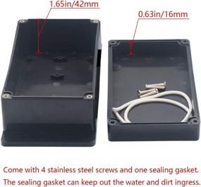 img 1 attached to 🔒 Premium Raculety IP65 Waterproof Junction Box: DIY Electronic Project Case with Fixed Ear and ABS Plastic Enclosure - Black, 6.22 x 3.54 x 2.36 inch