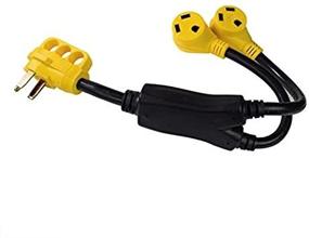img 4 attached to 🔌 LeisureCord 24'' RV Y Adapter Cord: 50Amp Male Plug to Two 30 Amp Female 2.5 Feet with Handle - Efficient Power Split for Convenient RV Compatibility