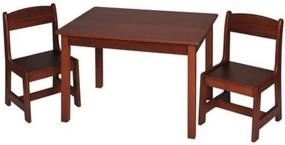 img 4 attached to 🎁 GiftMark Children's Rectangle Table with 2 Chair Set in Cherry: Perfect Kids Furniture for Playtime and Study