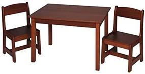 img 3 attached to 🎁 GiftMark Children's Rectangle Table with 2 Chair Set in Cherry: Perfect Kids Furniture for Playtime and Study