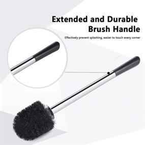 img 1 attached to 🚽 IXO Toilet Brush and Holder 2 Pack - Extended and Durable 304 Stainless Steel Comfort Handle - Ergonomic, Pratical, and Durable Toilet Bowl Brush for Bathroom Toilets