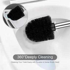 img 2 attached to 🚽 IXO Toilet Brush and Holder 2 Pack - Extended and Durable 304 Stainless Steel Comfort Handle - Ergonomic, Pratical, and Durable Toilet Bowl Brush for Bathroom Toilets