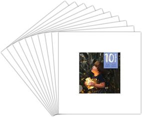 img 4 attached to 🖼️ Golden State Art 8x8 White Picture Mats (Pack of 10) - Bevel Cut with White Core for 4x4 Photos