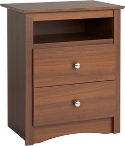 img 4 attached to Enhance Your Bedroom with the Prepac Sonoma 2 Drawer Nightstand in Warm Cherry