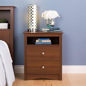 img 3 attached to Enhance Your Bedroom with the Prepac Sonoma 2 Drawer Nightstand in Warm Cherry