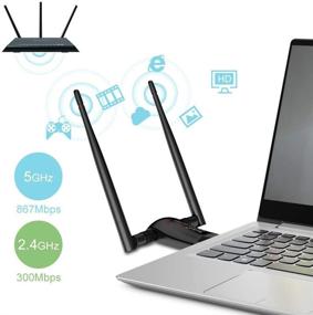 img 2 attached to 💻 Mailiya 1200Mbps USB WiFi Adapter: Long Range Wireless Network Dongle with Dual Band 2.4G/5G & 2 X 5dBi Antennas for PC/Desktop/Laptop/Mac Win 10/8/8.1/7/Vista/XP/2000, Mac 10.4-10.13