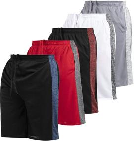 img 4 attached to 🏀 5 Pack Ultra Performance Men's Athletic Mesh Basketball Shorts