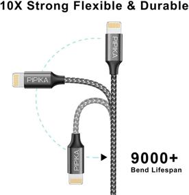 img 3 attached to 🔌 PIPIKA 2 упаковки 6.6FT Кабель для зарядки iPhone - Сертифицированный кабель Lightning для быстрой зарядки и синхронизации - Совместим с iPhone 12/11Pro Max/11...
