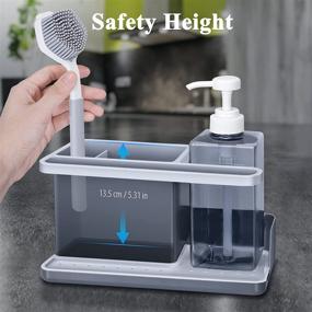 img 1 attached to 🧼 ODesign Bathroom Soap Dispensers with Sink Caddy + Kitchen Sink Organizer (Bonus Pump) Sponge Holder + Dish Soap Dispenser for Countertop & Bathroom - Plastic