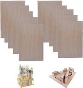 img 4 attached to 🪚 Unfinished Basswood Sheets - 5 Pack of 1/16 Inch Thickness, 8x12 Inch Dimensions - Ideal Thin Plywood Crafts Wood for Model Building Projects