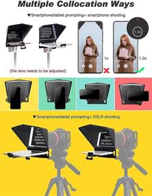 img 1 attached to 📱 Desview Authorized T2 Teleprompter: Smartphone Tablet DSLR Camera Remote Control & Lens Adapter Rings/Beam Splitter 70/30 Glass