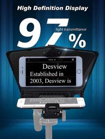 img 2 attached to 📱 Desview Authorized T2 Teleprompter: Smartphone Tablet DSLR Camera Remote Control & Lens Adapter Rings/Beam Splitter 70/30 Glass