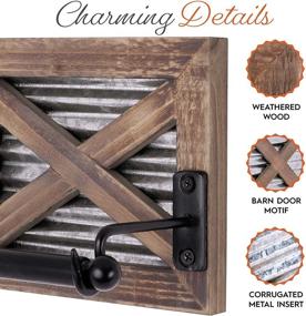 img 1 attached to 🚽 Autumn Alley Farmhouse Toilet Paper Holder: Rustic Country Decor with Industrial Touch - Warm Brown Wood, Corrugated Galvanized Metal & Black Metal - Add Rustic Charm to Your Bathroom!