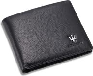 👛 maserati bifold wallet with multiple card slots and window logo