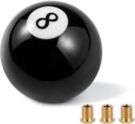 🎱 yasuoa black 8 ball billiard round shift knob - acrylic manual gear shift knob shifter - universal fit for manual car with 3 adapters (black) logo