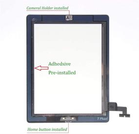 img 2 attached to 💻 T Phael iPad 2 A1395 A1396 A1397 Black Screen Replacement - Touch Screen Digitizer Front Glass Assembly with Home Button, Camera Holder, PreInstalled Adhesive, and Tools Kit