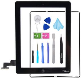 img 4 attached to 💻 T Phael iPad 2 A1395 A1396 A1397 Black Screen Replacement - Touch Screen Digitizer Front Glass Assembly with Home Button, Camera Holder, PreInstalled Adhesive, and Tools Kit