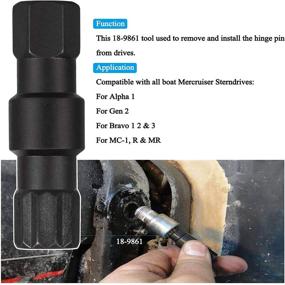 img 2 attached to Инструмент для шарнирного штифта: совместим с Mercruiser Mercury Alpha 1 Gen 2 🔧 Bravo I, II, & III Outdrive Sterndrive, заменяет 91-78310 & 18-9861, должным образом закаленный