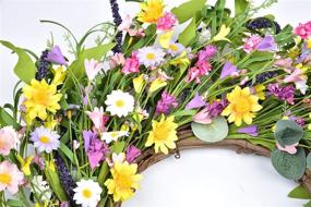 img 3 attached to Decorate Your Home with a Stunning 20Inch Artificial Daisy Flower Wreath - Vibrant Spring Floral Wreath for Front Door & Home Decor