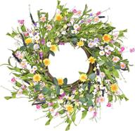 decorate your home with a stunning 20inch artificial daisy flower wreath - vibrant spring floral wreath for front door & home decor логотип