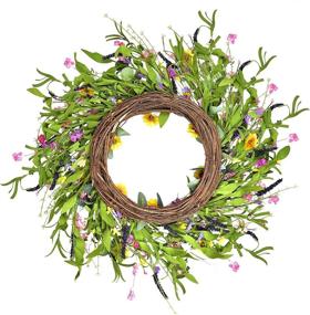 img 1 attached to Decorate Your Home with a Stunning 20Inch Artificial Daisy Flower Wreath - Vibrant Spring Floral Wreath for Front Door & Home Decor