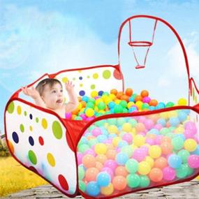 img 3 attached to Ultimate Indoor Fun: Portable Playhouse Playpen with Basketball - Excitement on the Go!