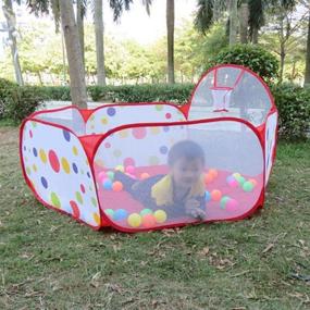 img 2 attached to Ultimate Indoor Fun: Portable Playhouse Playpen with Basketball - Excitement on the Go!