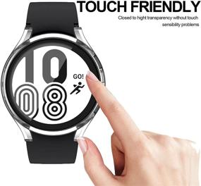 img 1 attached to Чехол для защиты экрана Samsung Galaxy Watch 4 40 мм [4 штуки], JZK мягкий тонкий чехол из TPU со всесторонней защитой и антицарапинами для Samsung Galaxy Watch 4 40 мм - прозрачный