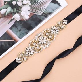 img 1 attached to 💎 Weztez Wedding Sash Pearl Belt: Exquisite Crystal Bridal Accessory for Women's Formal Evening Dresses