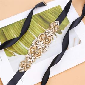 img 3 attached to 💎 Weztez Wedding Sash Pearl Belt: Exquisite Crystal Bridal Accessory for Women's Formal Evening Dresses