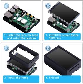 img 4 attached to Набор GeeekPi Raspberry Pi 4 Touch Screen: сенсорный дисплей 3,5 дюйма с защитным кейсом, вентилятором, радиаторами - ЖК-монитор 320х480 пикселей TFT LCD для игр на Raspberry Pi