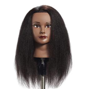 img 4 attached to 🔥 Hairginkgo Mannequin Head with 100% Real Hair - Styling Hairdresser Training Head for Dyeing, Cutting, Braiding - Cosmetology Doll Head for Practice with Clamp Stand (1711B0216) - Improved SEO