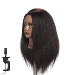 img 3 attached to 🔥 Hairginkgo Mannequin Head with 100% Real Hair - Styling Hairdresser Training Head for Dyeing, Cutting, Braiding - Cosmetology Doll Head for Practice with Clamp Stand (1711B0216) - Improved SEO