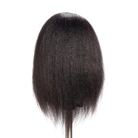 img 2 attached to 🔥 Hairginkgo Mannequin Head with 100% Real Hair - Styling Hairdresser Training Head for Dyeing, Cutting, Braiding - Cosmetology Doll Head for Practice with Clamp Stand (1711B0216) - Improved SEO