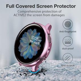 img 2 attached to Yolovie (4 Pack) Screen Protector Case Compatible For Samsung Galaxy Watch Active 2 40Mm Silicone Rugged Bumper All-Around Protective Plated Shell Face Cover (Active2 40Mm Silver/RoseGold/Pink/Gold)