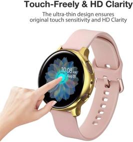 img 1 attached to Yolovie (4 Pack) Screen Protector Case Compatible For Samsung Galaxy Watch Active 2 40Mm Silicone Rugged Bumper All-Around Protective Plated Shell Face Cover (Active2 40Mm Silver/RoseGold/Pink/Gold)