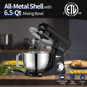 img 2 attached to 🥣 COOKLEE Stand Mixer SM-1515: All-Metal Series 6.5 Qt. Kitchen Electric Mixer with Dishwasher-Safe Attachments - Perfect for Home Cooks!