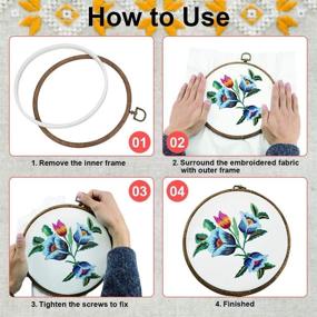 img 2 attached to Imitated Wood Embroidery Hoop Ring Set - 3-Piece Rug-Punch Display Frame Circle and Oval Embroidery Kits (8.66'' 22 cm) - Perfect for Art, Craft, Sewing, and Ornaments