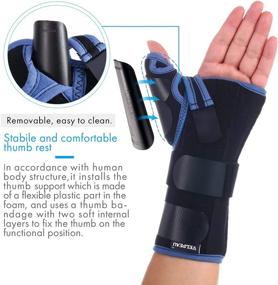 img 2 attached to VELPEAU Wrist Brace with Thumb Spica Splint: Effective Support for De Quervain's Tenosynovitis, Carpal Tunnel, Tendonitis, Arthritis, Sprains & Fracture (Regular, Right Hand-M)