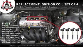 img 2 attached to 🔌 Ignition Coil Pack Set of 4 - Compatible with Toyota, Lexus, Scion Vehicles - 1.8L L4 Corolla, Matrix, Prius, V, Plug-In, Vibe, xD, CT200h - Upgraded Replacements: 90919-02252, 90919-02258, C1714