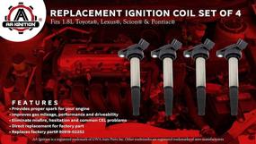 img 3 attached to 🔌 Ignition Coil Pack Set of 4 - Compatible with Toyota, Lexus, Scion Vehicles - 1.8L L4 Corolla, Matrix, Prius, V, Plug-In, Vibe, xD, CT200h - Upgraded Replacements: 90919-02252, 90919-02258, C1714