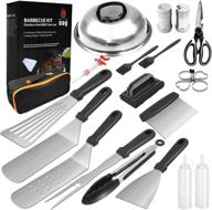 🔥 complete hykas bbq grill accessories set with stainless steel tools and storage bag for outdoor bbq camping logo